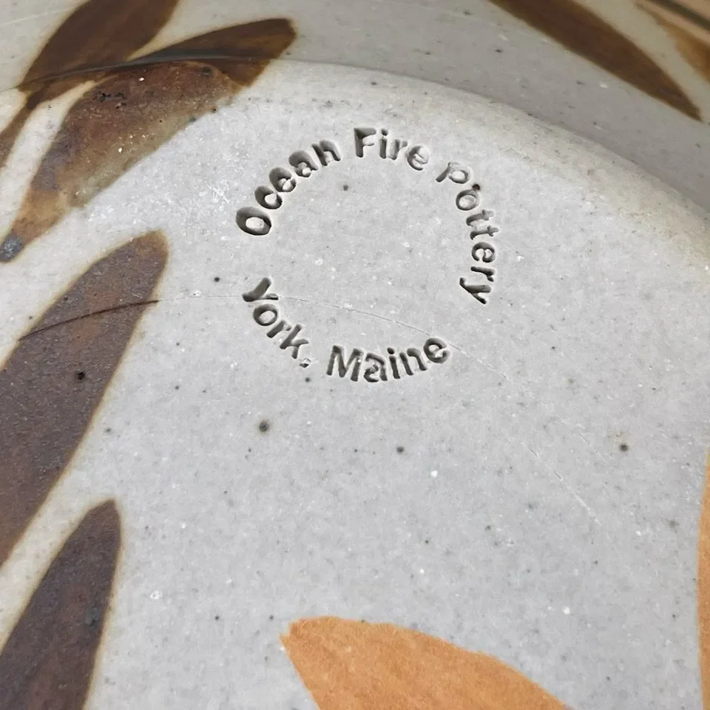 Handcrafted Floral Ceramic Bowl Minimalist Earthy Tones Crafted by Local Potter